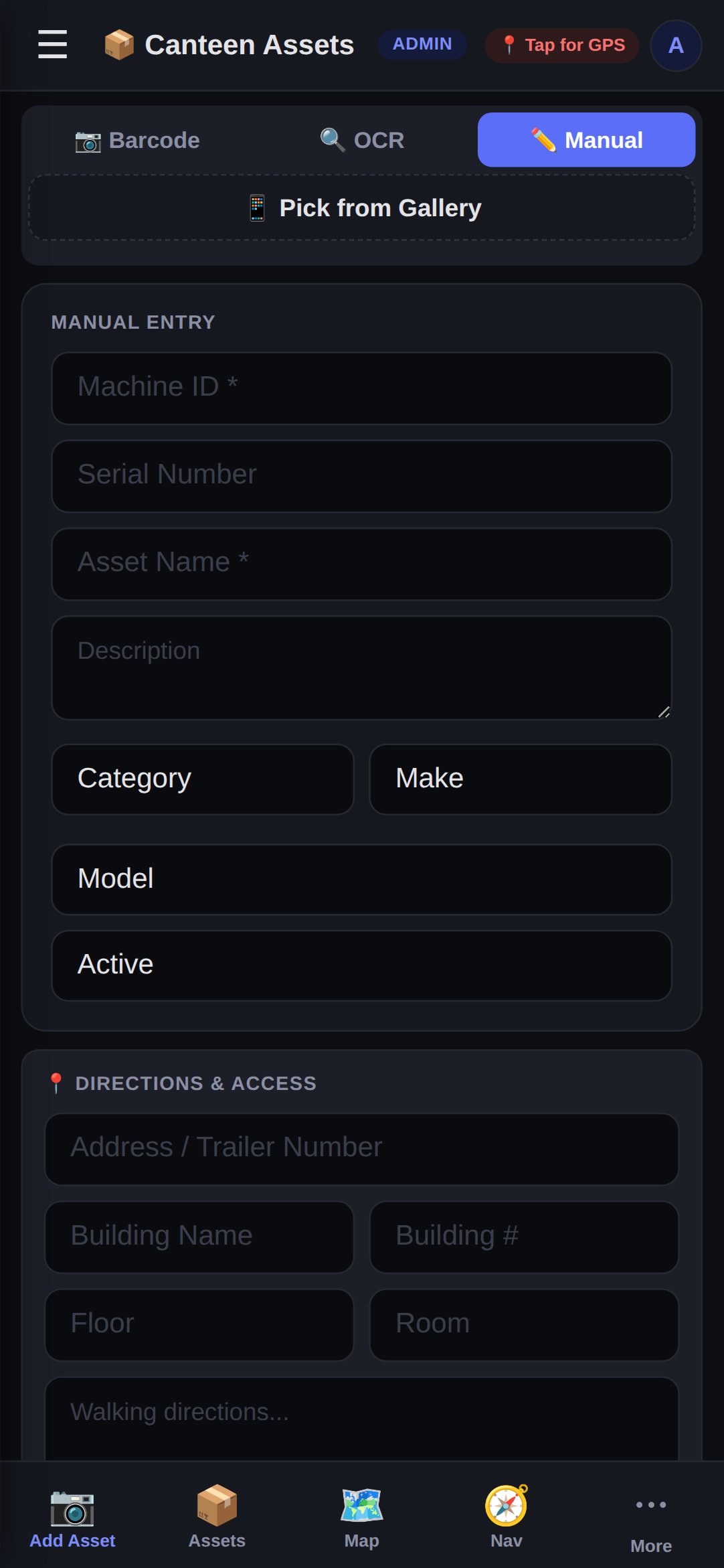Manual Entry Form