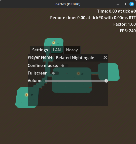 Settings screen